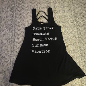 Beach coverup Tank Dress "Palm Trees Coconuts Beach Waves"